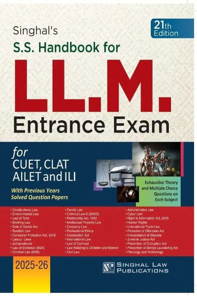 SS Handbook For LLM [21st Edition] 2025-26 Entrance Exam  (Paperback, Singhal’s)